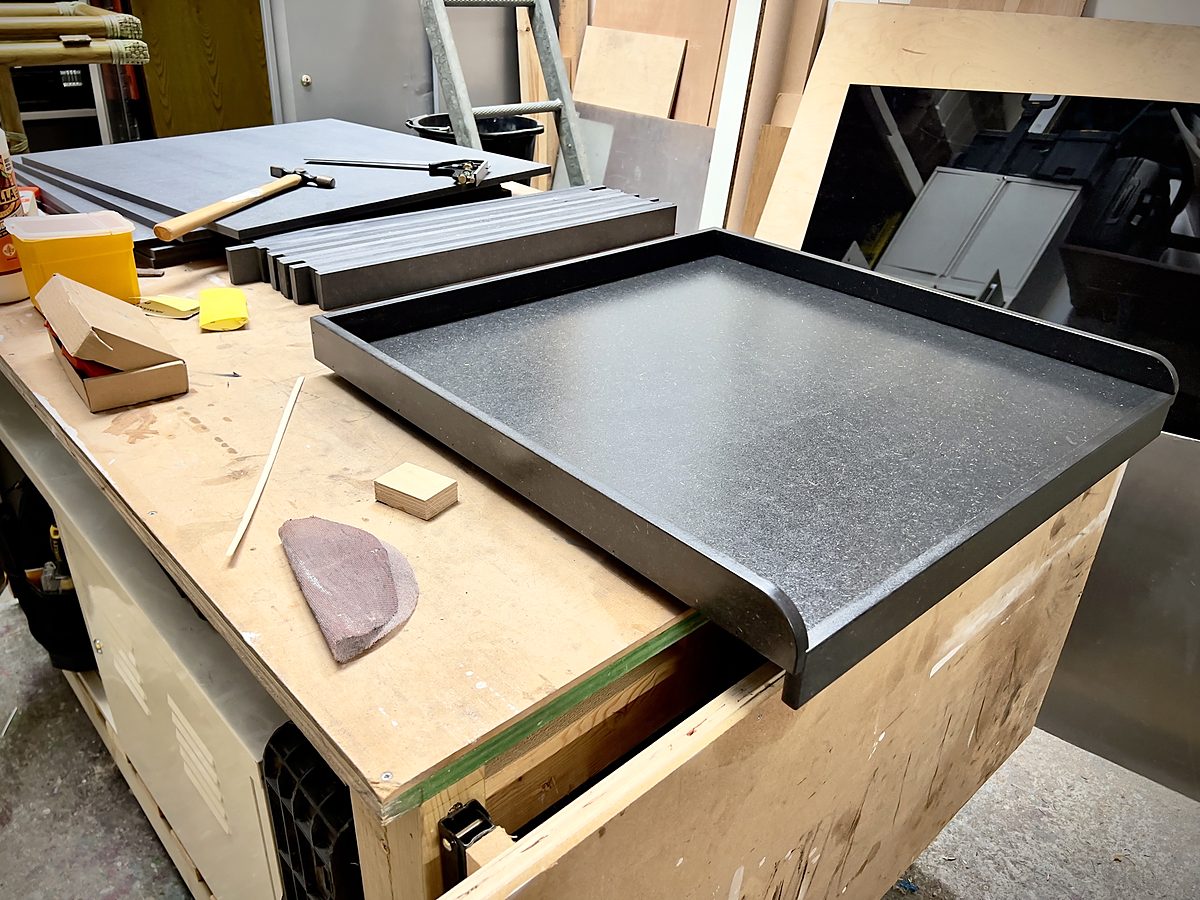 Stendì in the workshop, before the steel insert goes in